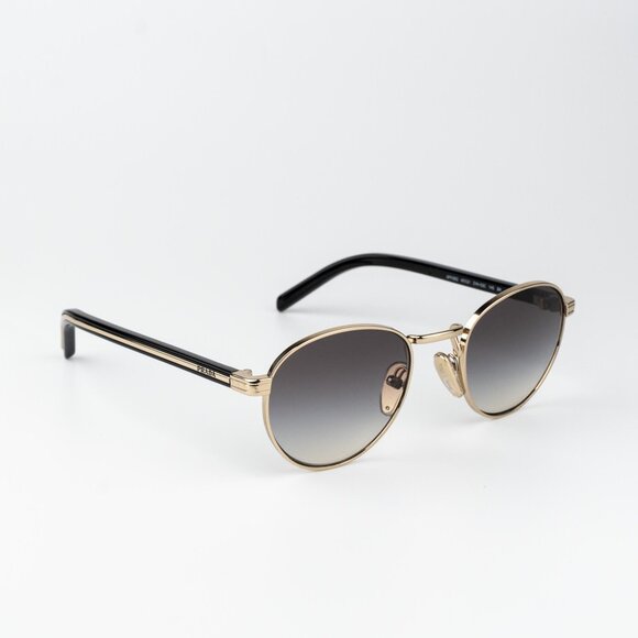 Prada Women Sunglasses Gold Grey Gradient Round PRB52S ZVN02C NEW AUTHENTIC - Picture 4 of 11